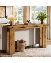 Tribesigns Solid Wood Sofa Table Behind The Couch, 63-Inch Long