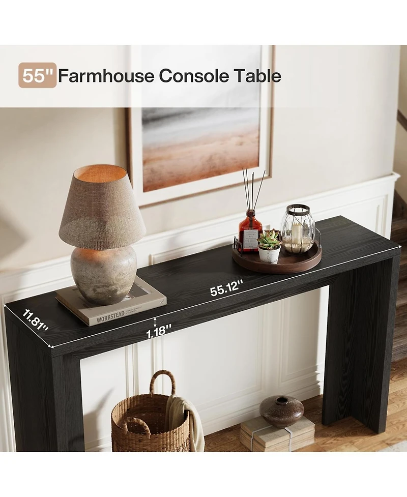 Tribesigns Media Console, 55-Inch Wooden Sofa Table with Storage for Entryway, Foyer, Hallway, Living Room