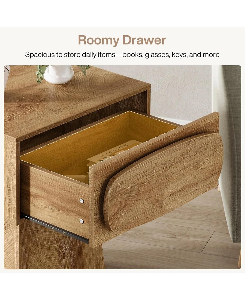 Tribesigns Modern Side End Table with Storage Drawer for Living Room, Bedroom and Small Space