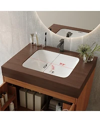 Sillysis 30" Freestanding Bathroom Vanity with Faux Marble Top, Ceramic Sink, Soft Close Storage for Small Bathrooms