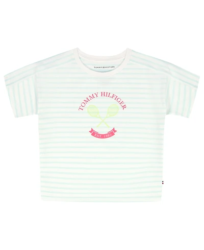 Tommy Hilfiger Girls' 7-16 Round Neck Stripe T-Shirt