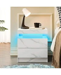 flynama Stylish Coffee Table with 2 Drawers Finish Modern Living Room Center Table with Storage