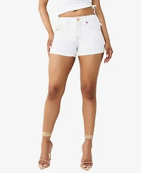 True Religion Women's Jennie Mid-Rise Flap Shorts