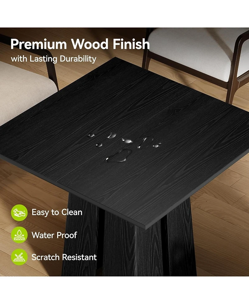 Tribesigns 31.5" Wooden Square Dining Table for 2-4 People, Farmhouse Kitchen Table