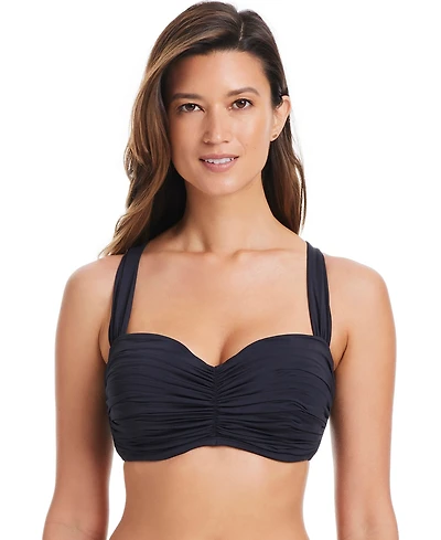 Bleu Rod Beattie Shirred Underwire D-Cup Bikini Top