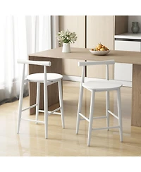 Slickblue Counter Height Bar Chair Set with Acacia Wood Frame and Supporting Legs