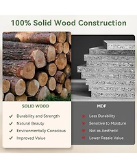 Tribesigns 63" Solid Wood Bench, 2-Tier Shoe Rack, Farmhouse Entryway Bench with Storage Shelf, Kitchen Dining Bench