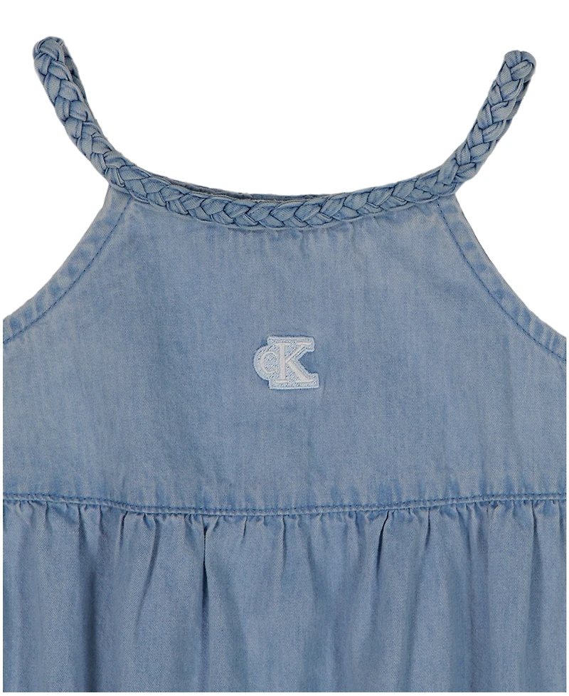 Calvin Klein Baby Girls' Embroidered Eyelet Sleeveless Romper