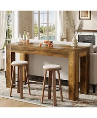 Tribesigns 63" Long Bar Table, Pub Table for Kitchen, Home Bar & Living Room