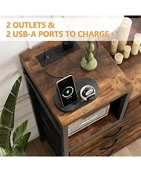 gaomon 9-Drawer Fabric Dresser with Wood Top, Heavy-Duty Steel Frame Storage Organizer Tower for Bedroom, Closet, Living Room, Hallway