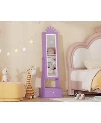 gaomon Kids Jewelry Armoire with Full-Length Mirror and Led Light