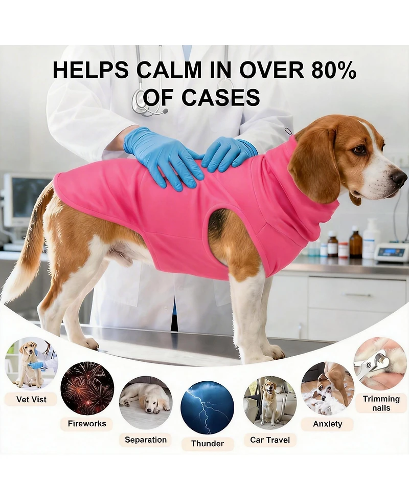 Aronkl Reversible Dog Anxiety Vest with Hood for Calming Support