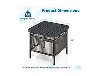 Slickblue Outdoor Side Table with Umbrella Hole and Storage Shelf