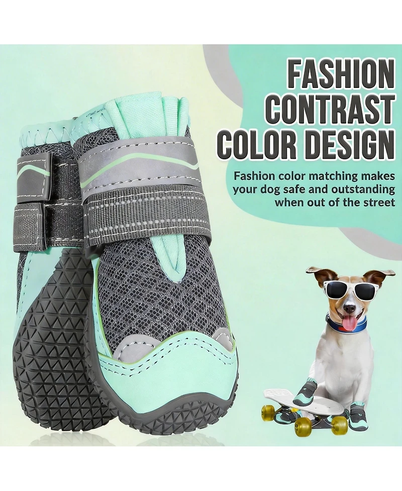 Aronkl Waterproof & Anti-Slip Dog Boots - Ideal for Outdoor, Night Running, Hiking, Traveling