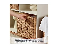 Ornavo Home Water Hyacinth Storage Cube Bin Baskets, Set of 6