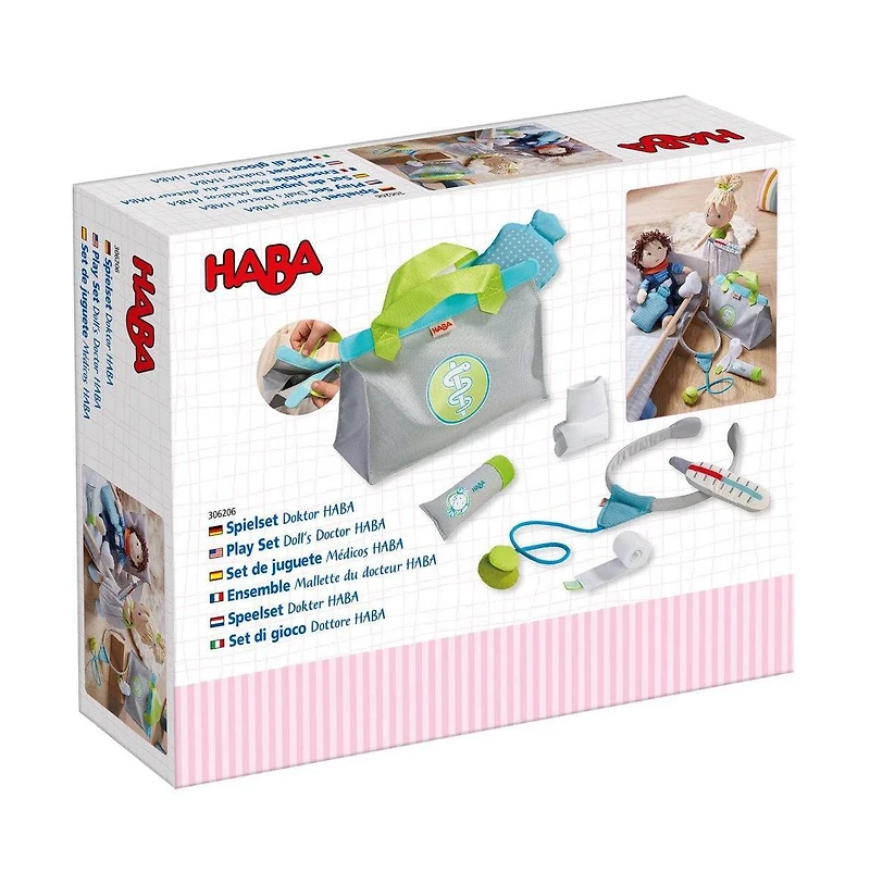Haba 8 Piece Pretend Play Doll-Sized Pretend Play Doctor Set