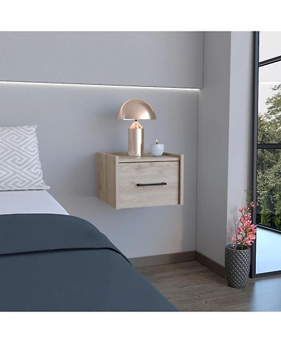 flynama Elegant Modern Wooden Nightstand with Storage Space Neutral Finish Bedside Table for Bedroom Living Room