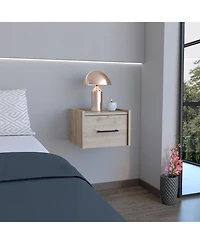 flynama Elegant Modern Wooden Nightstand with Storage Space Neutral Finish Bedside Table for Bedroom Living Room