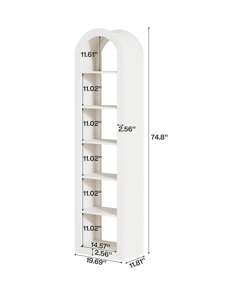 Rainsken 6-Tier Bookshelf