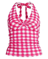 Lands' End Women's Pique Knot Twist Halter Tankini Top