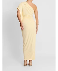 Six Stories Women's Asymmetric Stretch Gathered Maxi Dress
