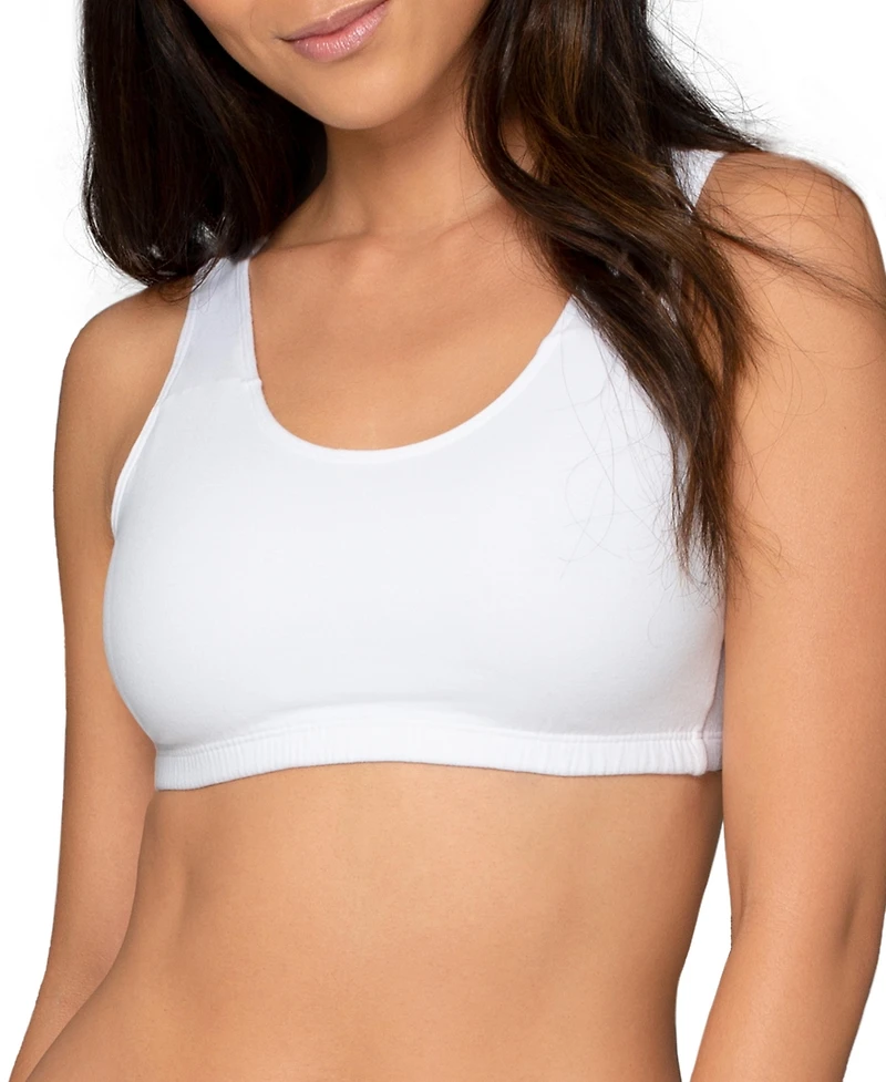 Fruit of The Loom Women's Tank Style Cotton Sports Bra, 6 Pack