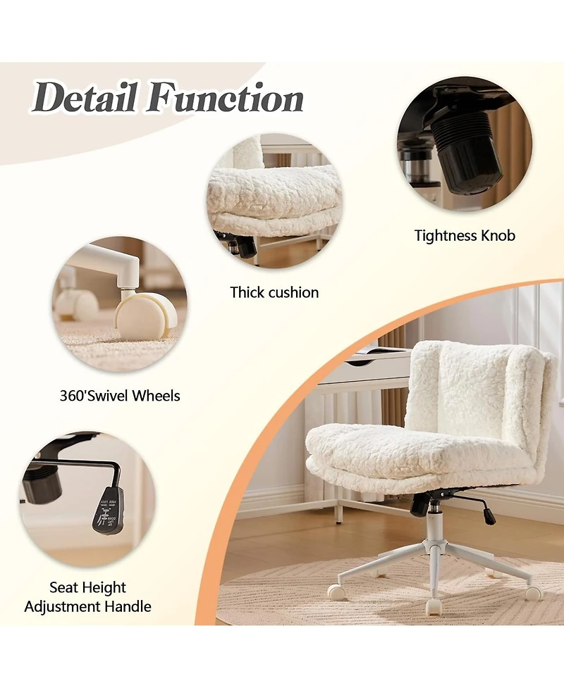 Rainsken Faux Fur Criss Cross Office Chair