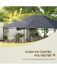 Outsunny 10' x 13' Gazebo Canopy Replacement Roof for 84C-116, Light