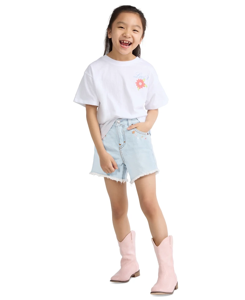 Levi's Girls' 4-6X Crochet Applique A-Line Shorts