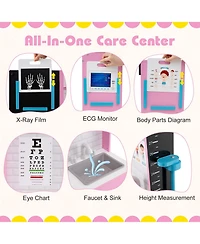 Mecale Play Doctor s Office Wooden Medical Center Toy Set with Exam Area for Kids