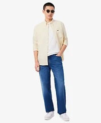 Lacoste Men's Woven Long-Sleeve Button-Down Oxford Shirt