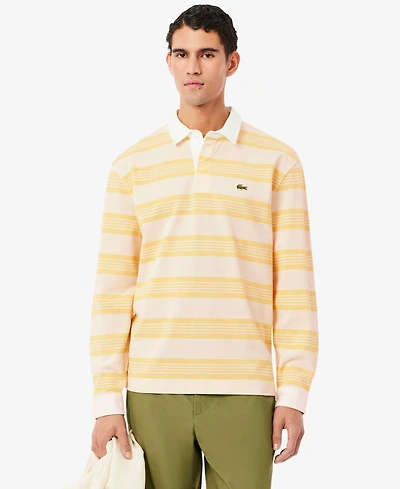 Lacoste Men's Relaxed-Fit Striped Piqu Rugby Polo Shirt