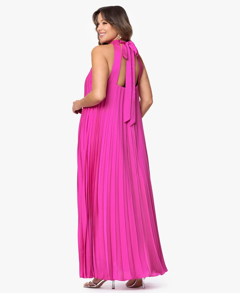 Xscape Plus Hammered Pleated Gown