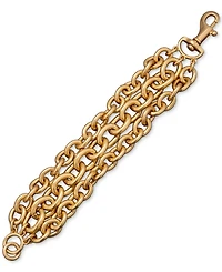 Donna Karan Gold-Tone 3- Row Dynamic Link Flex Bracelet