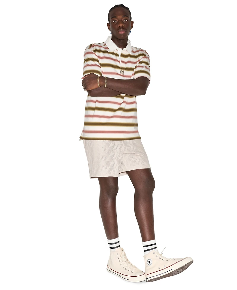 Converse Men's Script Striped Short-Sleeve Polo Shirt