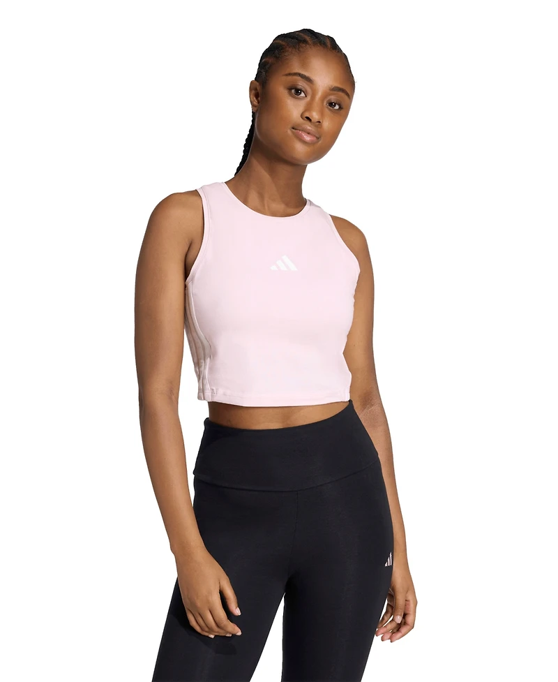 adidas Women's 3-Stripes Padded Crewneck Tank Top