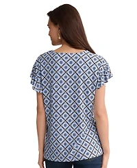 Jones New York Women's Flutter Short-Sleeve Top