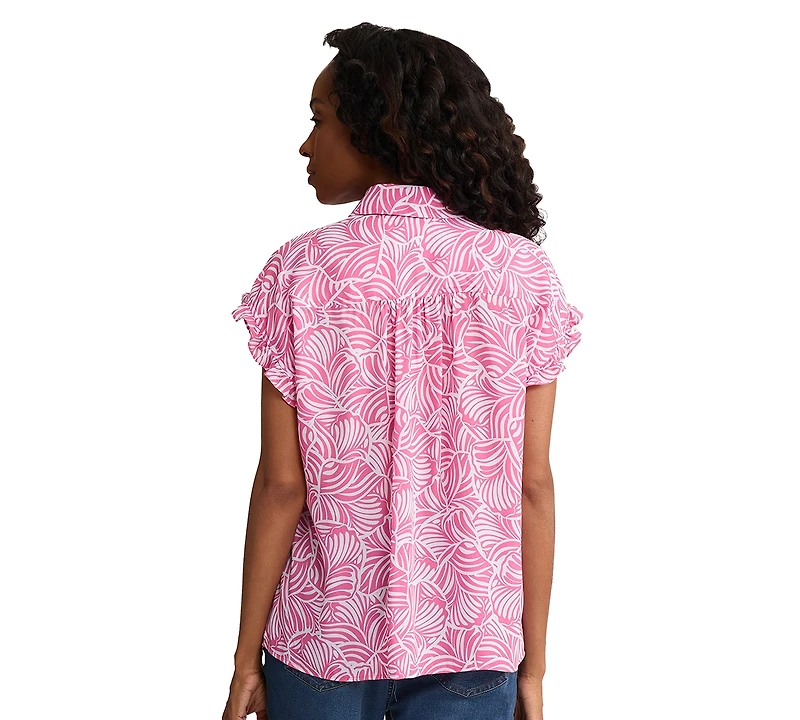 Jones New York Women's V-Neck Button-Front Top