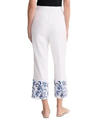 Jones New York Women's Embroidered Crop Pants