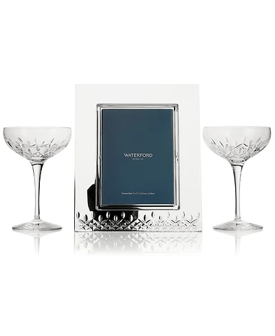 Waterford 3-Pc. Lismore Essence Picture Frame & Coupe Glasses Set