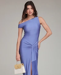 Avec Les Filles Women's One-Shoulder Fringe Front Dress