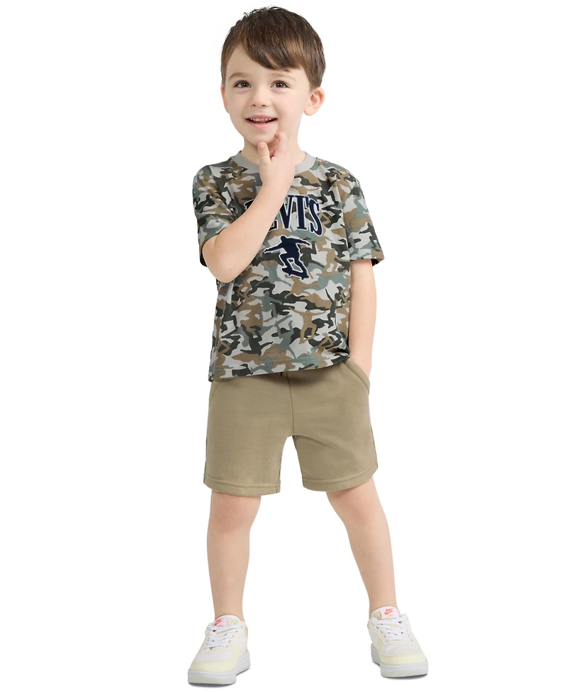 Levi's Boys' 2T-7 Camo Tee & Short Set