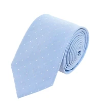 Trafalgar Men's Churchill Chambray Polka Dot Linen Blend Necktie
