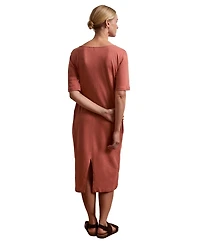 Celtic & Co. Women's Linen Blend V-Neck Midi Dress