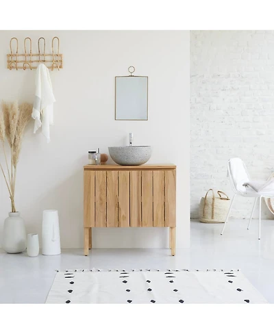 Tikamoon Jill vanity unit in teak wood 80