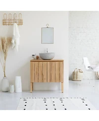 Tikamoon Jill vanity unit in teak wood 80