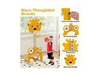 Hongge 4-in-1 Toddler Height Adjustable Basketball Hoop with Ring Toss for 3+ Kids