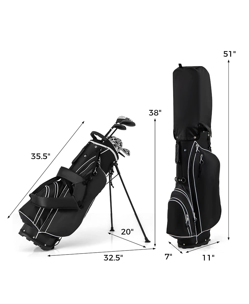 Mecale Men s Left-Handed Complete Golf Club Set with Stand Bag, Lightweight & Portable