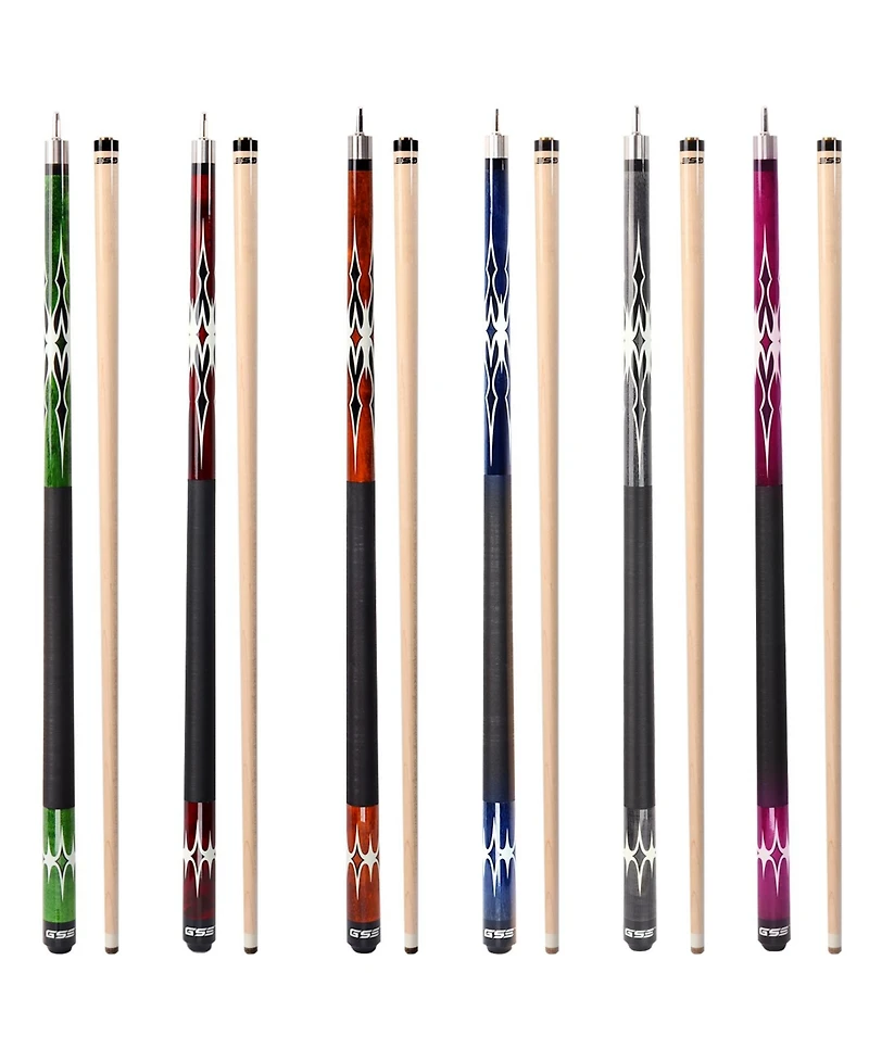 Gse Games & Sports Expert 58" 2-Piece Purple Canadian Maple Hardwood Billiard Pool Cue Stick for Men/Women - 20oz