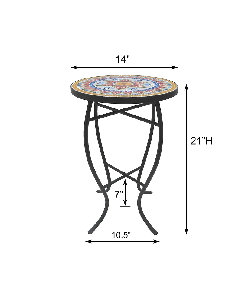Jiallo Mosaic Art Collection Classic Accent Table